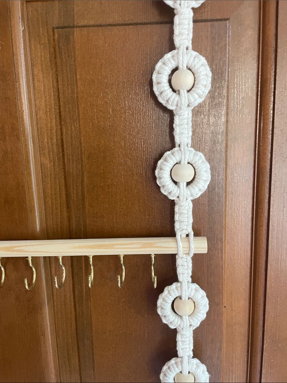 Handmade Cream Macramé Wall Hair Bow or Jewelry Holder